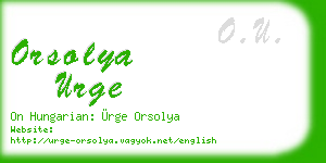 orsolya urge business card