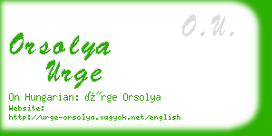 orsolya urge business card